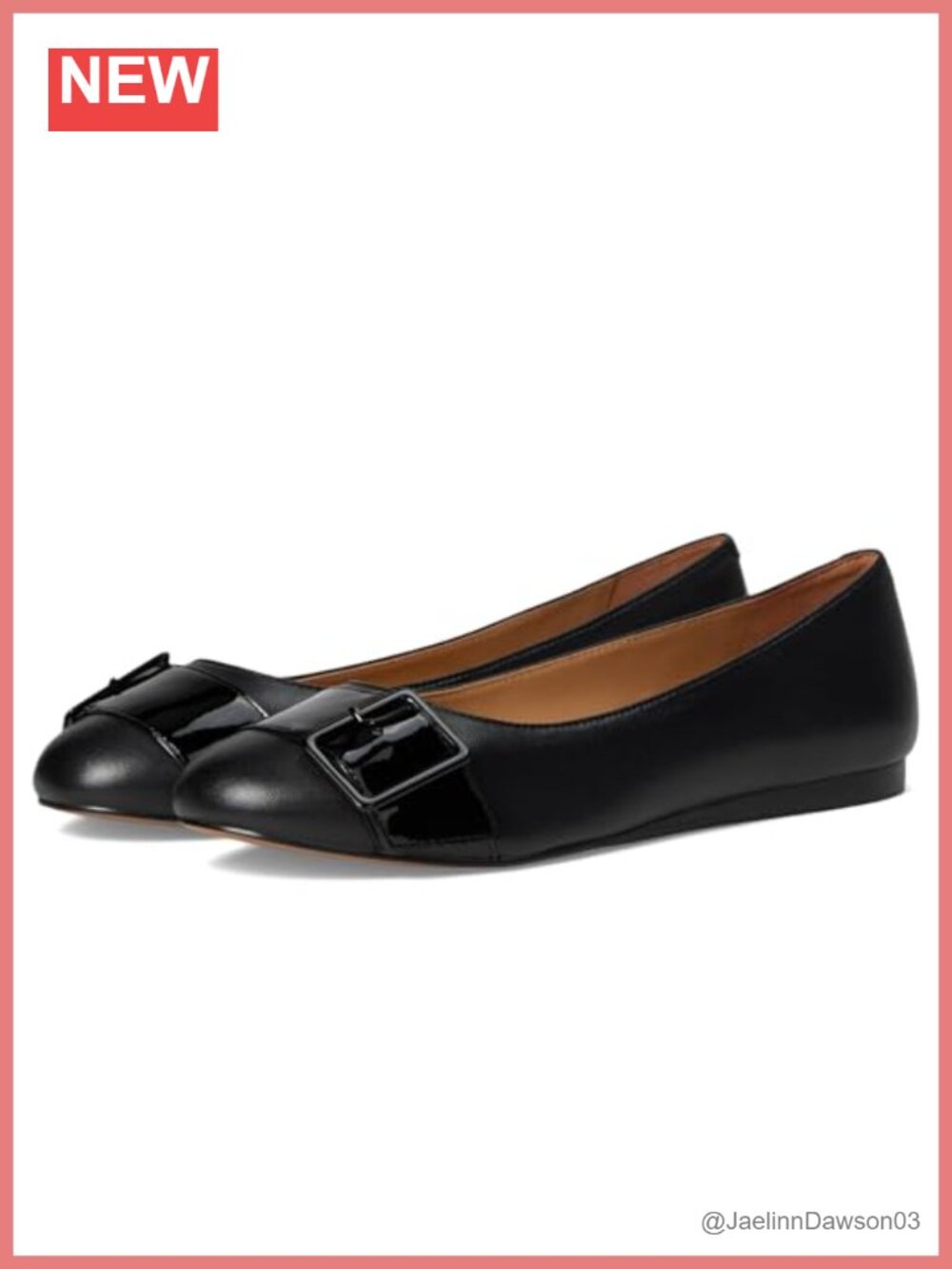 Elegant Ballet Flat with Buckle Strap Leather